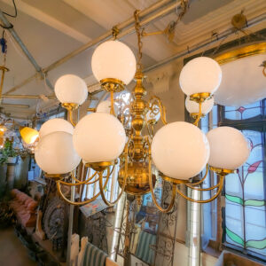 Brass Two Tier 16 Arm Chandelier