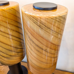 Alternative view of Mid Century Style Mahogany Marble Side Lamp