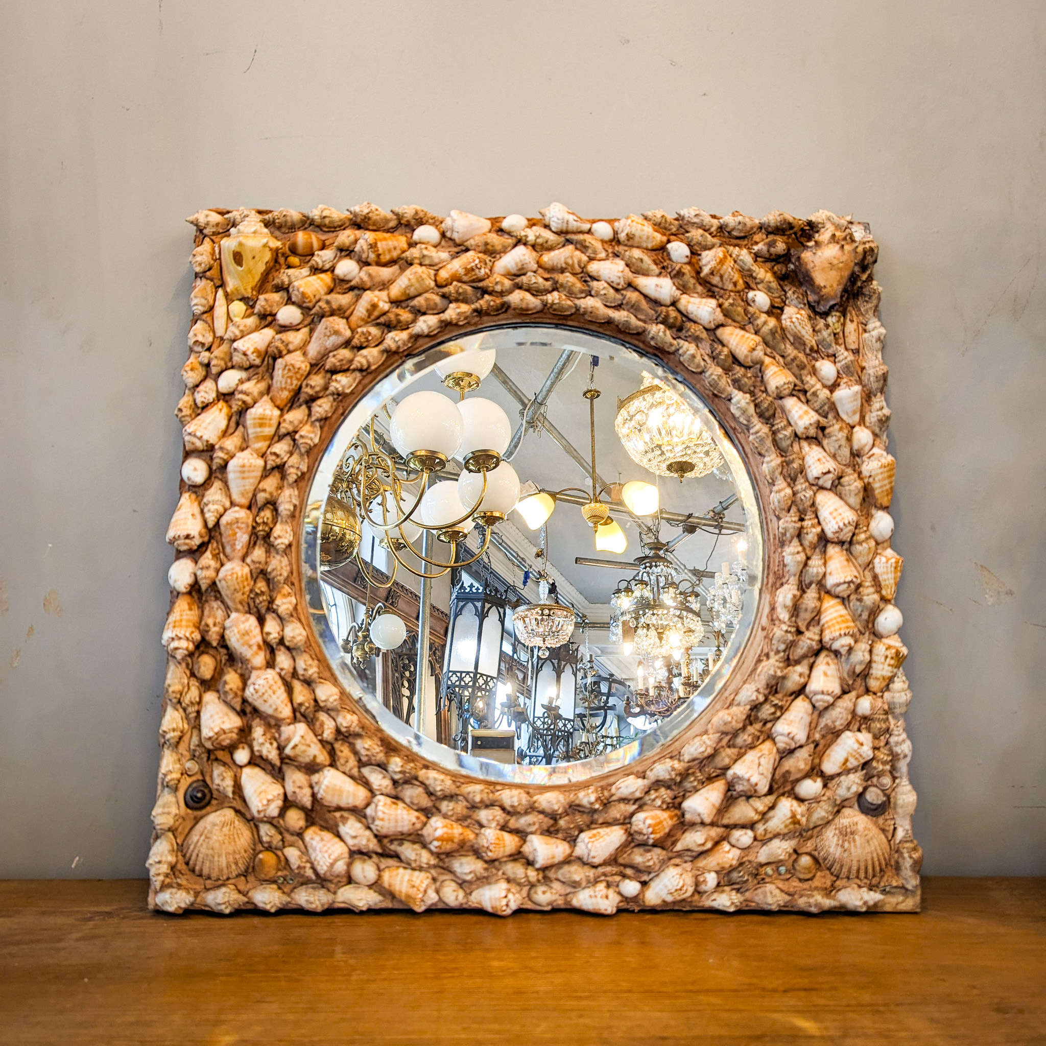 Rustic Shell Mirror, Seashell Wall Mirror