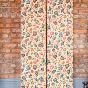 Victorian Style Floral Fabric Two Fold Screen