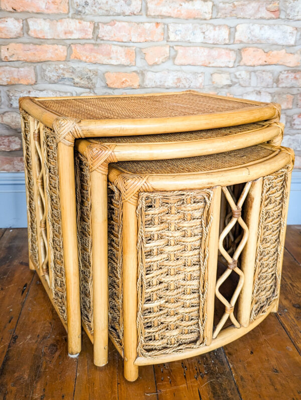 Mid Century Style Bamboo Nesting Tables