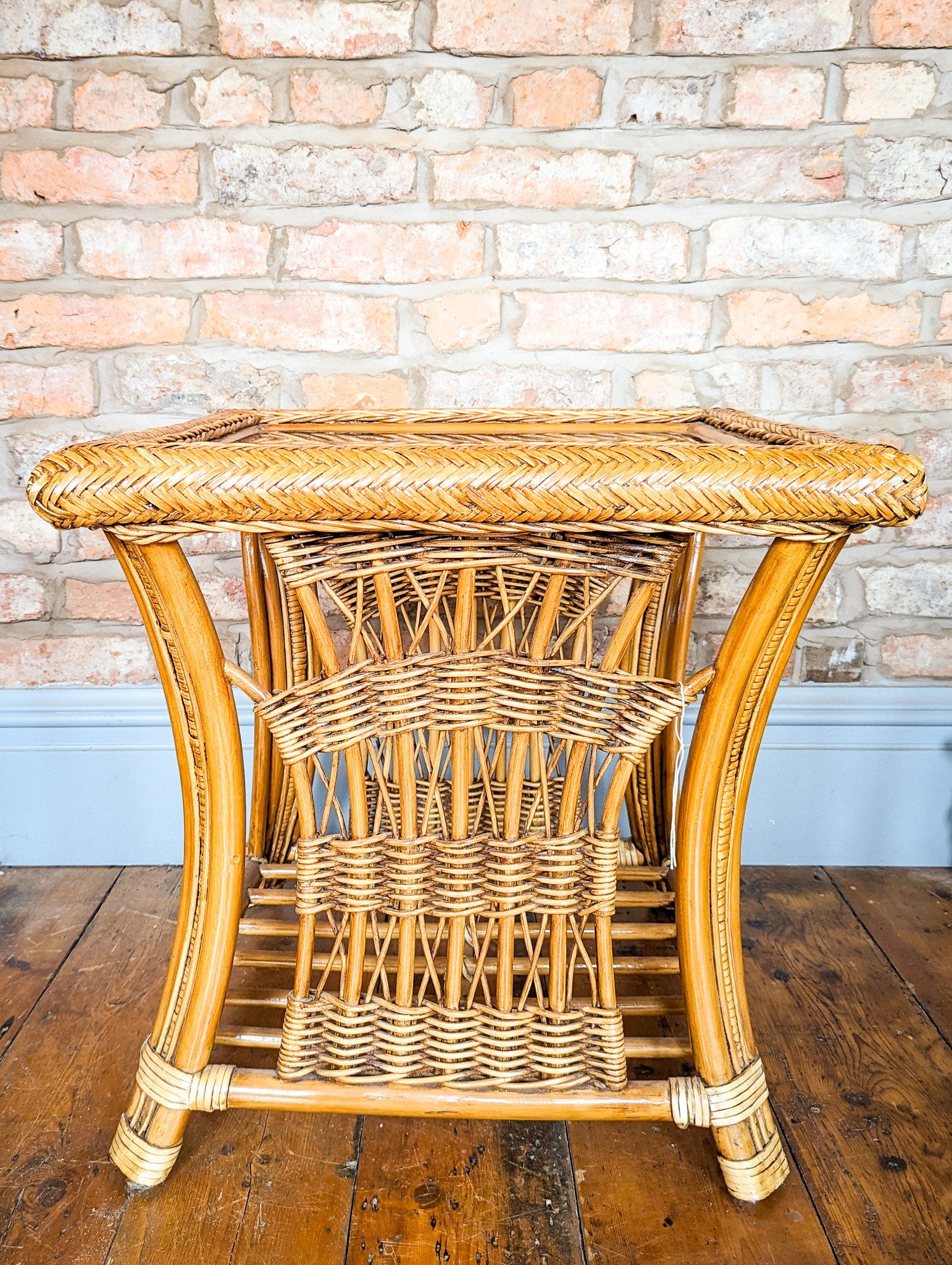 Vintage wicker on sale side table