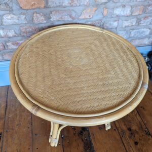 Alternative view of Mid Century Style Round Bamboo Side Table