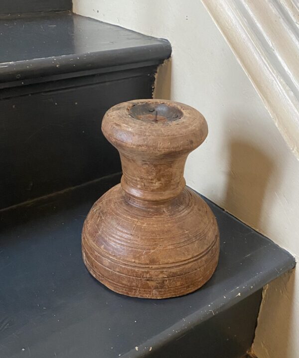 Antique Indian Wooden Candle Holder