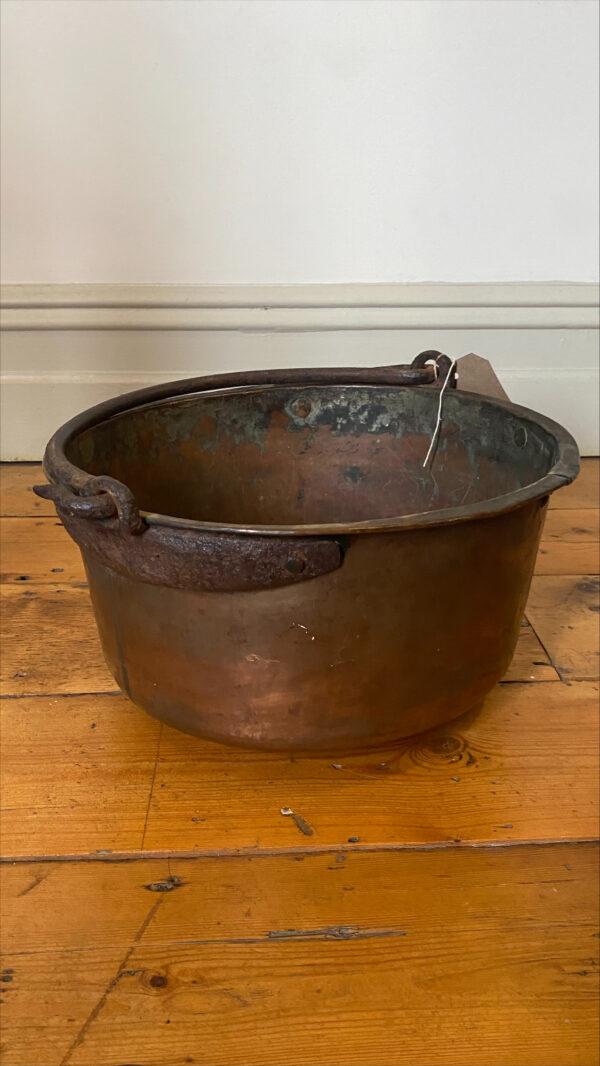 Antique Copper Jam Pot With Handle