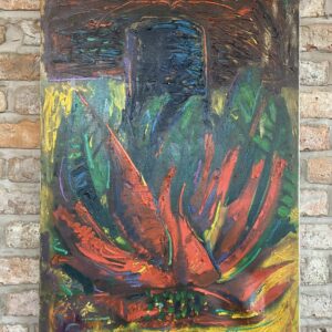 Sven Berlin Painting Titled 'Still Life With Red Foiliage' On Canvas