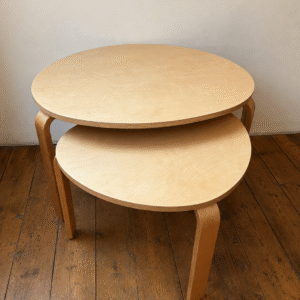 Mid Century French Plywood Organic Shape Nesting Tables