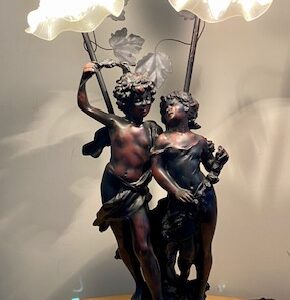 Art Nouveau Style French Table Lamp 'Young Lovers'