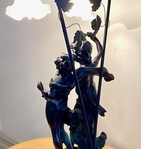 Alternative view of Art Nouveau Style French Table Lamp 'Young Lovers'