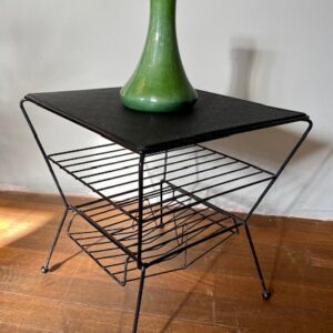 Mid Century French Side Table With Magazine Rack