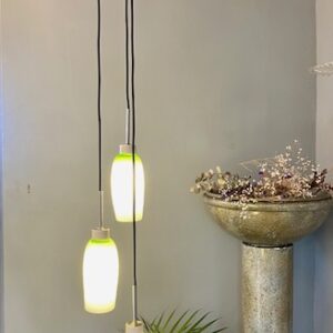 Alternative view of Vintage Three Drop Pendant Light With Lime Shades