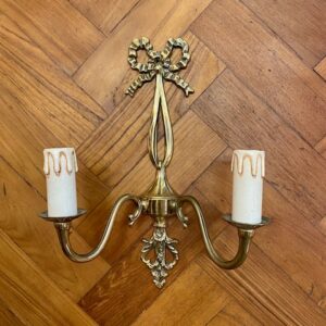 Vintage Brass Double Sconce Wall Light