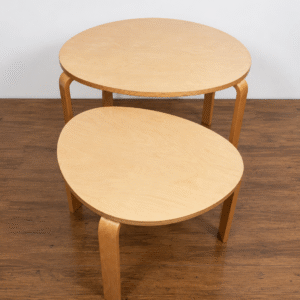 Mid Century French Plywood Organic Shape Nesting Tables