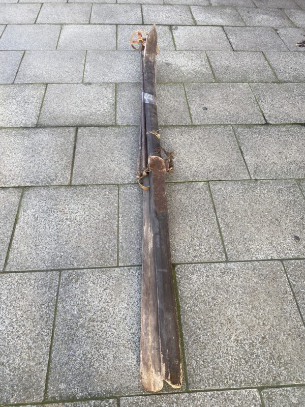 Vintage Wooden Ski's & Poles From The Tyrol