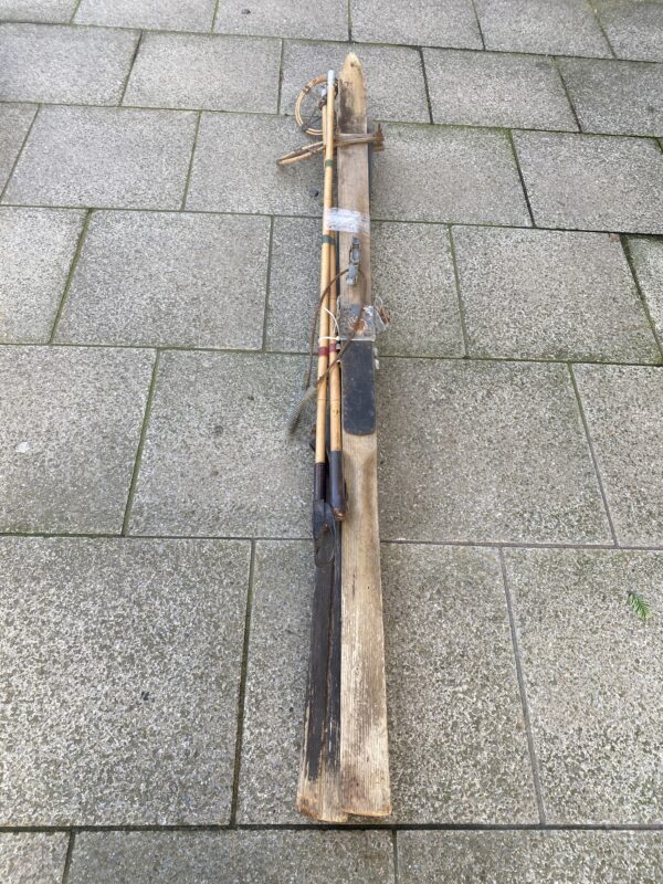Vintage Wooden Ski's & Poles From The Tyrol