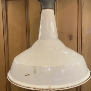 Industrial White Enamelled Pendant