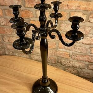 Contemporary Black 5 Arm Candelabra