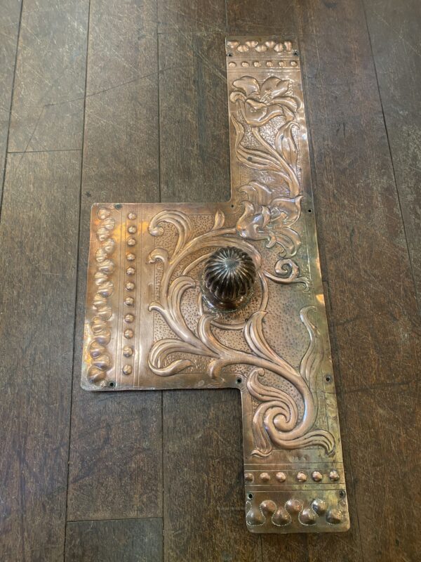 Victorian Copper Pushplate With Handle