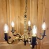 Edwardian Style Cut Glass Five Arm Chandelier