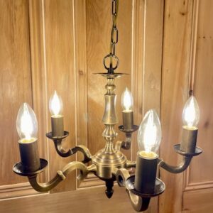 Edwardian Style Brass Pendant