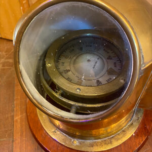 Alternative view of Vintage 1930s Brass Ships Compass On Gimbal