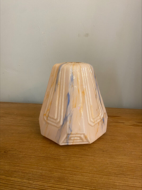 Art Deco Pink Marbled Glass Shade