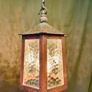 Arts & Crafts Copper and Glass Lantern