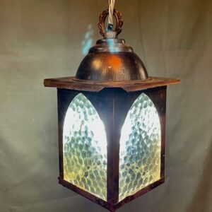 Mid Century Copper & Glass Lantern