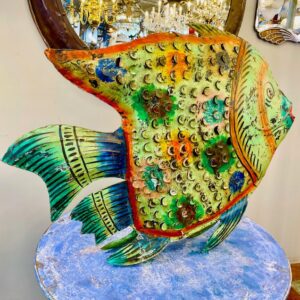 Alternative view of Contemporary Hanging Metal Angelfish With Internal Candle Holder