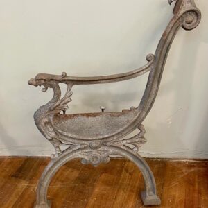 Victorian Cast Iron Bench Ends With Animal Head