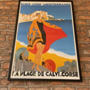 Alternative view of Vintage Style Framed Poster 'La Plage De Calvi' Larger