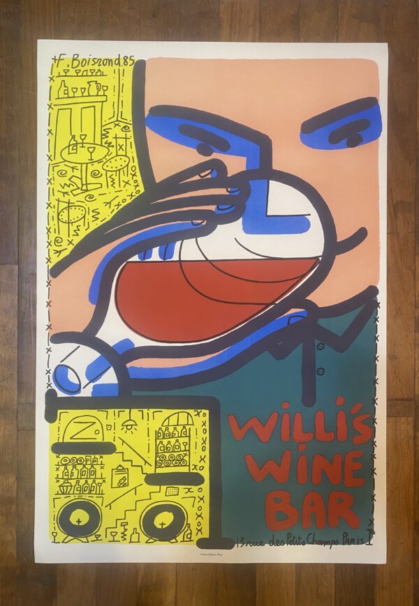 Vintage Style Poster 'Willies Wine Bar' Larger