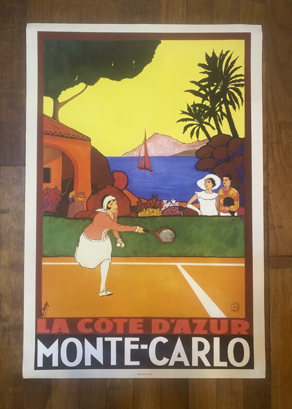 Vintage Style Poster 'La Cote D'Azur Monte Carlo' Larger
