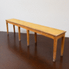 Mid Century French Wood & Steel Rack of Seven Hooks Victorian Oak Mahogany Console Table