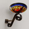 Contemporary Handmade Bronze and Leaded Glass Large Sculptural Light Bronze and Leaded Glass Sculptural Wall Light