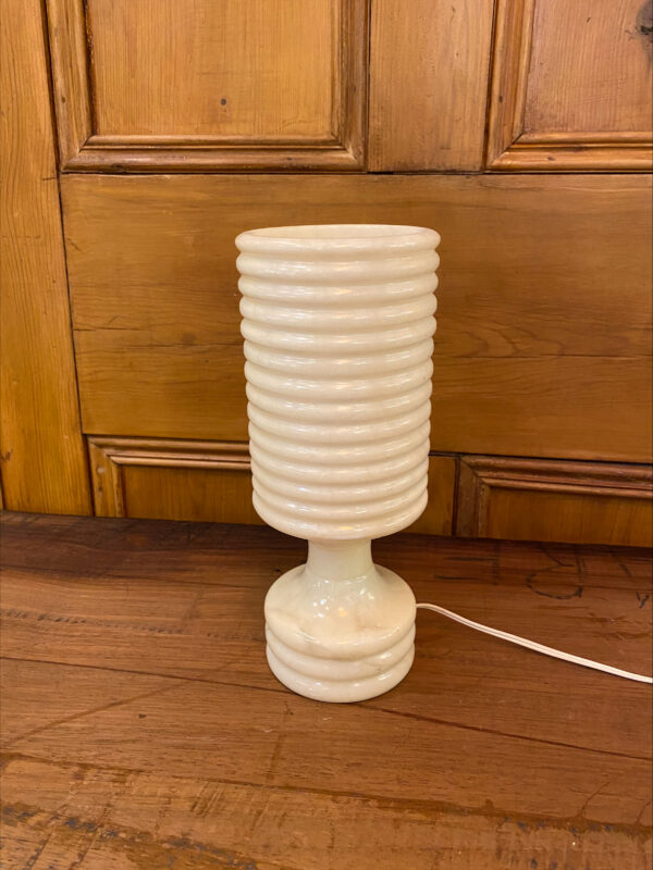1970's Ribbed Alabaster Table Lamp