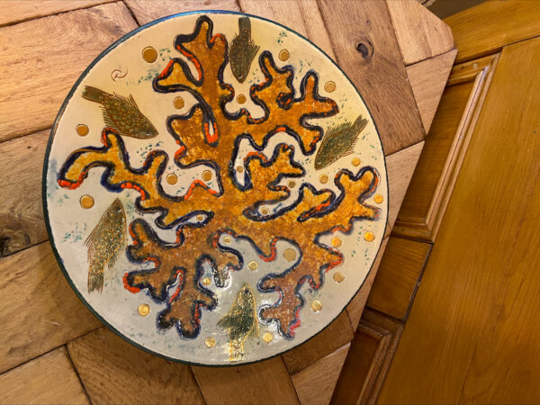 Mid Century Hand Painted Plate By Tuscan Artist Diaz Costa