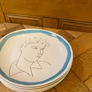 French Hand Painted Set Of Five Plates