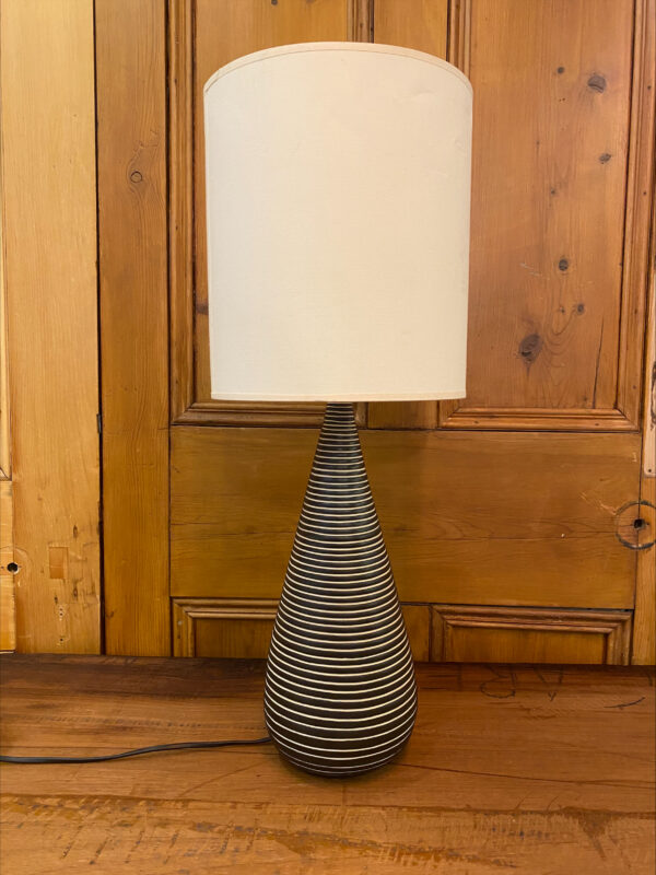 Contemporary Striped Pottery Table Lamp