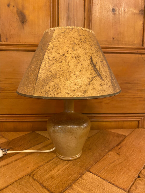 Mid Century Earthenware Table Lamp With Vellum Shade