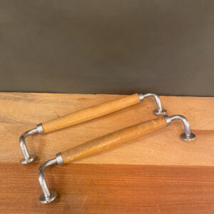 Mid Century Wood & Aluminium Door Pulls