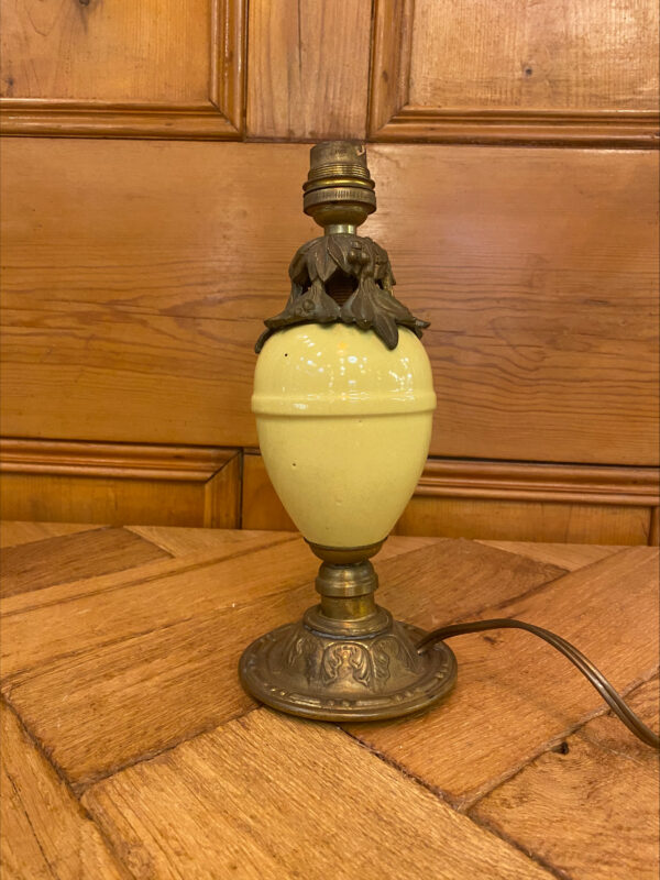 French Ceramic & Brass Lamp Base