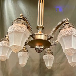 Alternative view of Early 20th Century Belgian Six Arm Metal Pendant