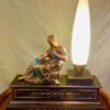 Early 20th Century French Brass & Glass Chandelier