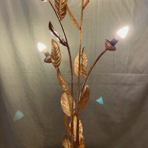 Early 20th Century Metal Gilt Leaf Design Lamp