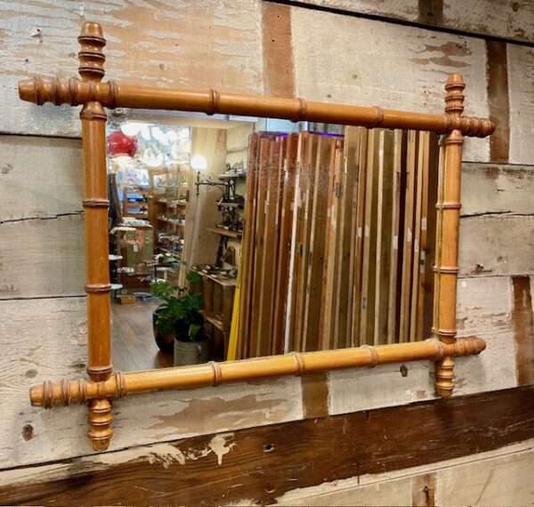Mid Century Faux Bamboo Vintage Mirror