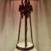Mid Century Glass Shade With Gold Motif