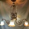 Early 20th Century French Pendant Light With Leaves Motif