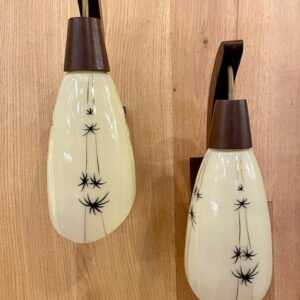 Alternative view of Mid Century Pair Of Wall Lights With Glass Shades