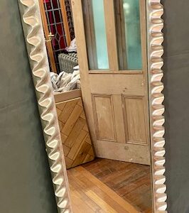 Tall Contemporary Leaning Mirror With Wavy Border Frame